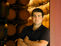 Joseph Wagner in barrel room door