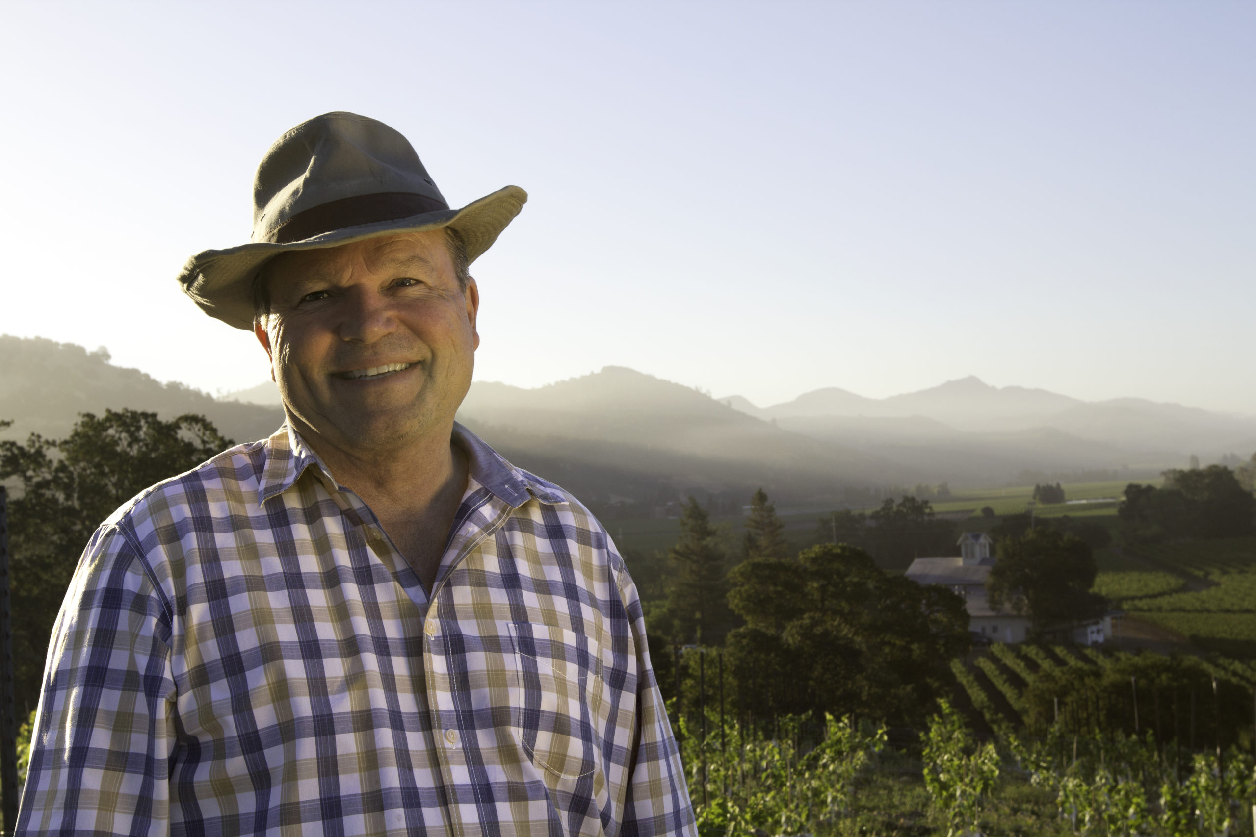 Chuck Wagner - Usibelli Vineyard with Hat